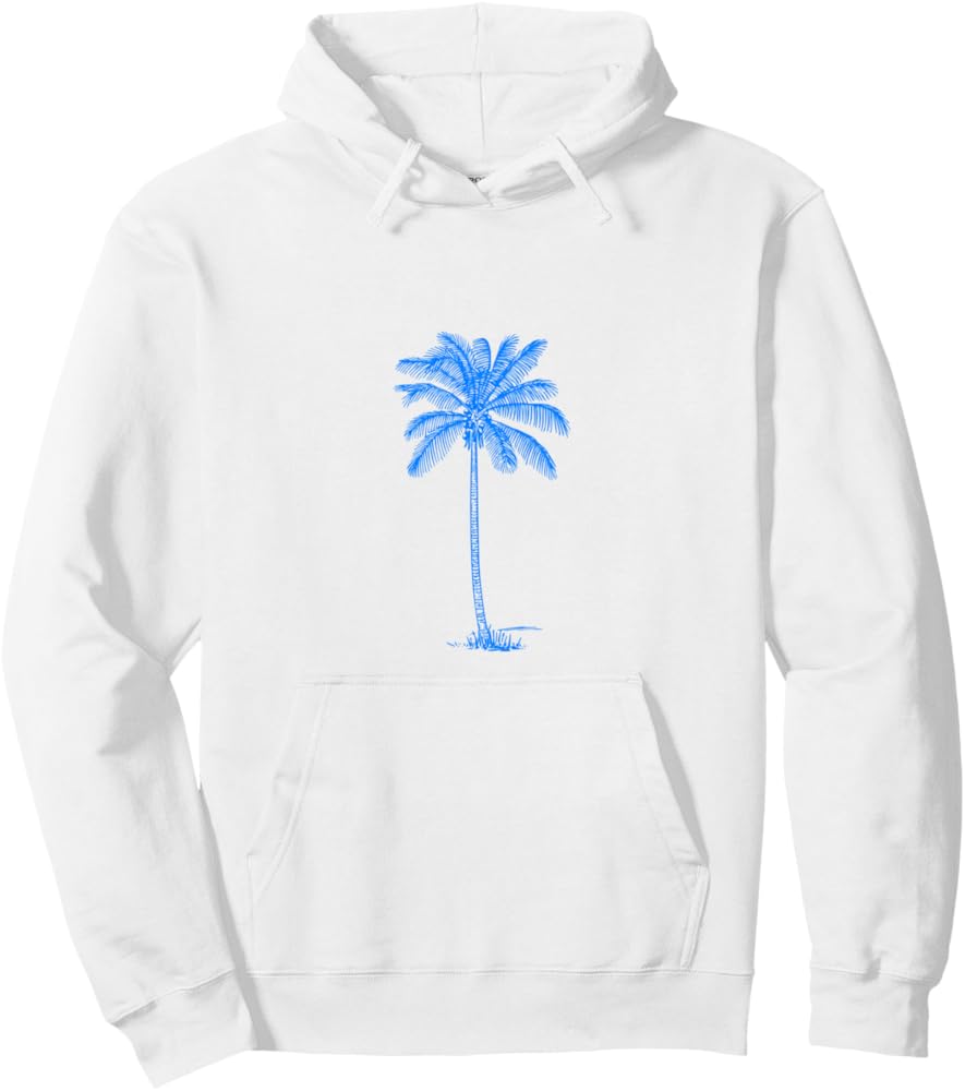 Amazon.com: Blue Palm Tree Pullover Hoodie : Clothing, Shoes & Jewelry